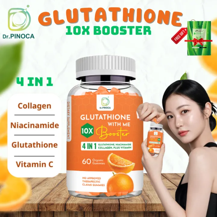 Doctor Pinoca Rice Dr.Pinoca 4 in 1 Glutathione Collagen Niacinamide Vitamin Gummies for ...