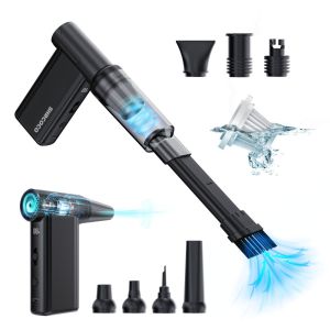Thiết Bị Đa Năng 2-trong-1: Quạt Turbo Hút Bụi Cầm Tay (110.000 RPM 8 Tốc Độ) + 8 Đầu Phun & Sạc USB-C - Siêu Nhẹ 200g Cho Gia Đình/Xe Hơi/Dã Ngoại - Tiết Kiệm Điện!