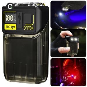 【New Arrival】 Bright LED COB Mini Keychain Flashlight 380LM Rechargeable Bike Light for Night Cycling and Camping Trips