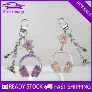 Samurry ✨Hot Sale✨ 1 Piece Mini Headset Pendant Y2K Cool Music Festival Earphone Keychain Note Star Mobile Phone Chain Jewelry Accessories