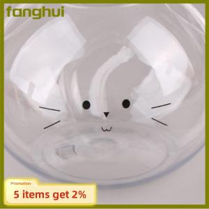 fanghui Kawaii ขวดน้ำแมวสำหรับนมชากาแฟน้ำผลไม้แบบพกพาถ้วยดื่มโปร่งใสที่บ้านขวดเครื่องดื่มเครื่องดื่มปราศจากสาร BPA
