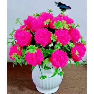 Set vật liệu tự làm bình hoa hồng bằng ruy băng hoa trang trí handmade - S0982