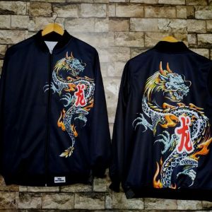 Jaket Sukajan Printing Artikel Naga