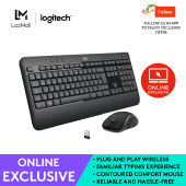 Logitech MK540 Wireless Keyboard and Mouse Combo for Windows 2.4 GHz Wireless with Unifying USB-Receiver Wireless Mouse Multimedia Hot Keys 3-Year Battery Life PC/Laptop
