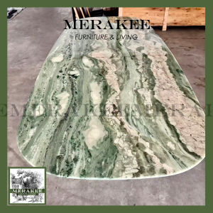 FINAL SALE! 1.8m Natural Marble "In Stock With Most Selections In Singapore" Customization For Dining Coffee Side Table Feature Wall Granite Stone Real Marble - Four Season Green