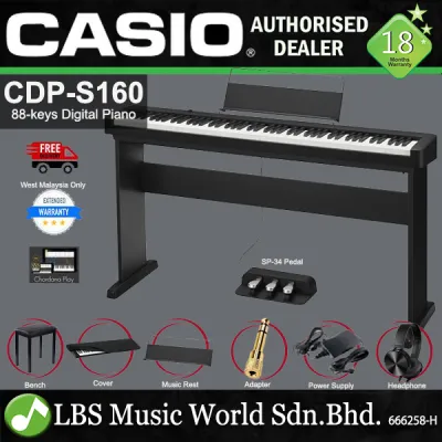 Casio CDP-S160 88 Keys Digital Piano with CS-46P Stand with SP-34 Pedal (CDPS160 CDP S160)
