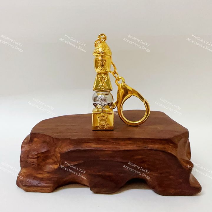 Feng Shui Five Element Pagoda Keychain Amulet - Protection Hanging Charm, Chinese Culture