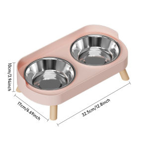 2 in 1 Stainless Steel Pet Bowl Double Bowl Cat Dog Feeding Dish Non Slip Food Water Makanan Minuman Mangkuk