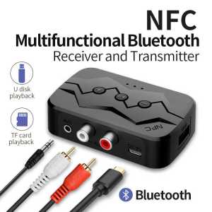 Audio Adapter Bluetooth Transmitter Receiver NFC AUX RCA USB TF