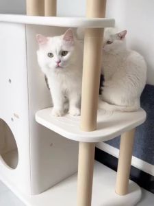 UrbanSpace SG- Multi Layer Cat Tree With Condo Space Saving Cat Tower Jump Platform For Indoor Cats