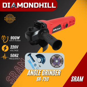 Mesin Gerinda Tangan Listrik SRAM SR-750  Murah dan berkualitas Angle Grinder Multifungsi Kuat & Ringan | Potong Besi Poles Kayu Amplas Halus