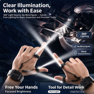 Mini Ring Flashlight Rechargeable LED Flashlight Night Fishing Light USB Wrist Light Strong Local Illumination Outdoor Camping Work Repair Torch