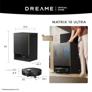 [NEW] Dreame Matrix 10 Ultra Robot Vacuum | 30000Pa Suction 100&degC Mop Self-Cleaning Multi-Mop Switching Dock 3-Solution Auto Dispense DuoBrush Hair Detangle Climbs up to 8cm 240+ Object AI Detection 7-in-1 PowerDock with Auto Wash Dry
