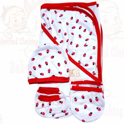 6in1 COTTON PRINTED BABY HOODED BLANKET/ NEWBORN SET || Blanket mittens boties and hat ||