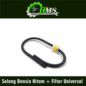 Selang Bensin Hitam + Filter Universal - Slang Saringan Penghubung Screen Bengsin Untuk Segala Motor