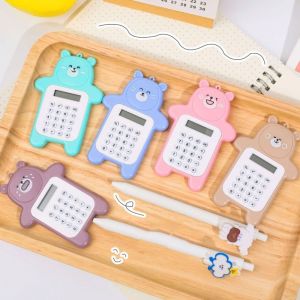 NOBLEE Hình con gấu Máy tính mini Pin Hiển thị 8 chữ số Máy tính dành cho học sinh Dễ thương Mini Máy tính khoa học Quà tặng học sinh