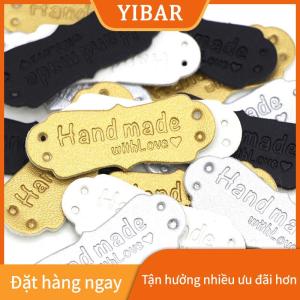 YIBAR 50 cái thẻ da PU làm thủ công với nhãn tình yêu thẻ dệt kim Tự Làm Thủ Công may vá