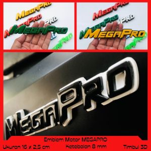 EMBLEM MOTOR MEGAPRO AKSESORIS MOTOR KEREN VARIASI TIMBUL BAHAN RESIN
