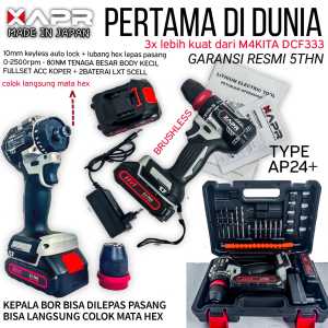 TERMURAH !! Bor cordless APR JAPAN type A 21v 25V 34V mesin bor baterai multifungsi