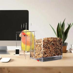 [Alex Do] Hot Sale Large Capacity Bird Feeder Box Anti-Splash Bird Food Dispenser Durable Parrot Feeding Box For Small Medium Birds