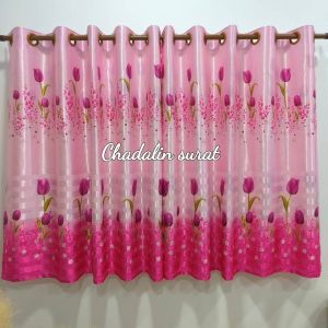 ผ้าม่านหน้าต่างลายทิวลิปผ้าพิมลายสองหน้า(ราคาต่อ 1 ผืน)