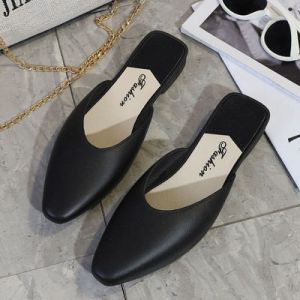 Free Shipping 2026 Summer New Style Slip-On Sandals With A Flat Low Heel Perfect For Wearing Over Shoes WomenS Half-Slipper Style Pointed Toe