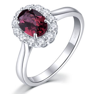 Lohaspie Jewelry Genuine Silver 925 Original Ring Natural Opal Rhodolite Garnet Ring Garnet Stone Ring Ladies Real Garnet Stone Ring Opal Birthstone Ring For Women Jewelry