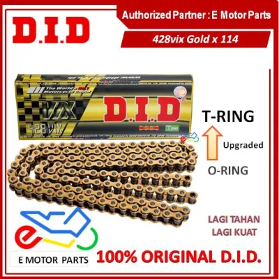 DID T-RING 428VIX VT 114 122 132 TRING UPGRADE FROM O RING SEALED CHAIN RANTAI MOTOR HEAVY DUTY 428 ORIGINAL D.I.D
