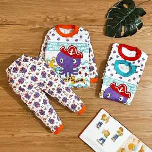 Klik Mds Setelan Piyama Anak Cowok Motif Octopus / Baju Tidur Bayi Laki-laki Usia 3 Bulan - 2 Tahun