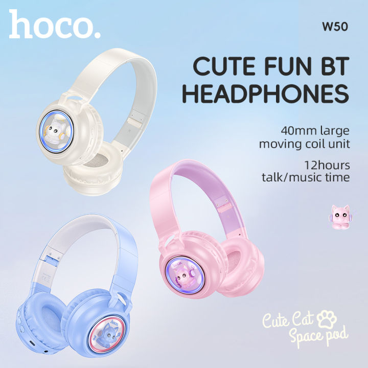 [2024]HOCO W50 Original Cute fun Headphone Wireless Bluetooth 5.3 ...