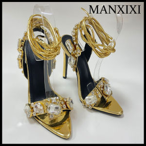 MANXIXI Fashion Women High Heels 4.72 Inches Beautiful Shiny Pearl Sandals (Size 35-42)