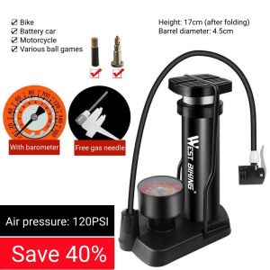 Homepeas® Bicycle Foot Pump High Pressure Portable Bicycle Pump Ultra Light and Labor Saving Pump with Barometer