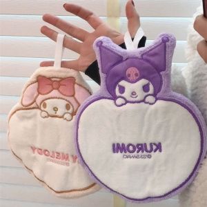 Sanrio Cute Cinnamoroll Kuromi Melody Anime Series Hanging Hand Towel Cute Cartoon Girl Absorbs Water Quick Dying Towel