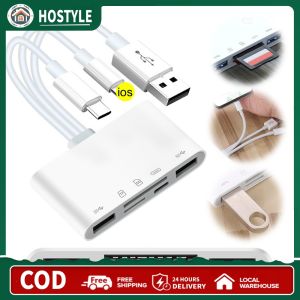 Portable 5-In-3 Memory Card Reader USB OTG Adapter for PC Laptop and Mobile Devices High Compatibility with SD Micro SD and CF Cards