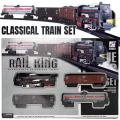 Children's toy train educational electric retro assembly with track simulation classical train set boy and girl toys. 
