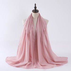 Jifang Large Plain Soft Cotton Linen Shawl Head Scarf Wraps Pashmina Viral Raya Muslim Hijab 185x85cm YW17