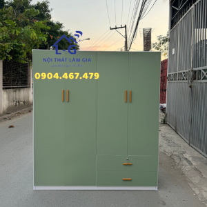 Tủ Nhựa Treo Quần Áo Cao Cấp Xanh 4 Cánh Ngang 1m65 Cao 1m85 Sâu 45cm [Giao hàng nhanh 2h]