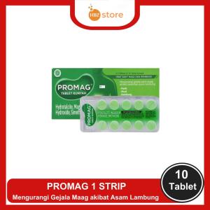 PROMAG Tablet Kunyah 1 Strip isi 10 Tablet - Untuk Gejala Maag Akibat Asam Lambung