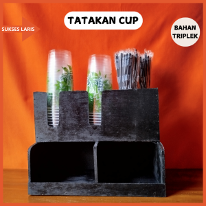 RAK HOLDER BAHAN TRIPLEK UNTUK SEMUA UKURAN CUP | HOLDER GELAS DAN SEDOTAN