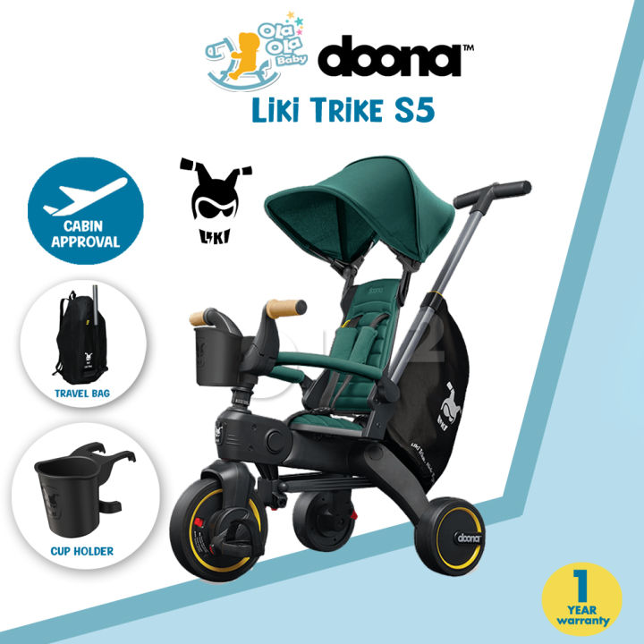Doona Liki Trike S5 (Included Cup Holder, Travel Bag Pedal Strap
