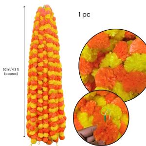 Handicraft Marigold Door Hanging Pair Decorative Thoran /Latkan for Home Diwali - Deepavali Decoration  Toran - 1 PC