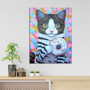 HIASAN DINDING WALL DECOR PAJANGAN POSTER DEKORASI KAMAR RUMAH KUCING CAT ACTION