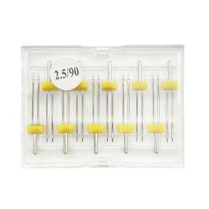 10Pcs Stretch Twin Needle Sewing Machine Needle Twin Needle Assorted Size Twin Needle for Household Sewing Machine