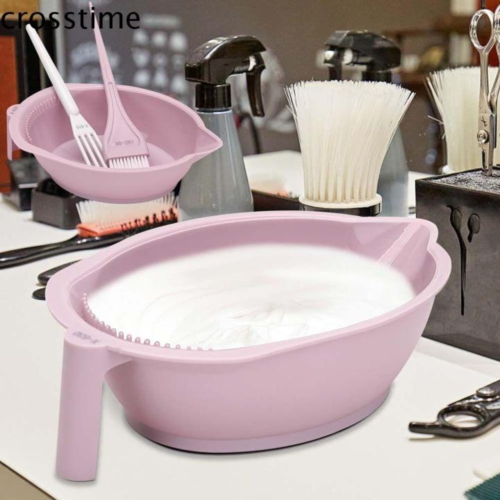 CROSSTIME 3PCS Làm tóc Bộ dụng cụ nhuộm tóc chuyên nghiệp Tự làm Chống trơn trượt Bộ dụng cụ nhuộm tóc Phụ kiện salon Bền bỉ Cọ trộn bát nhiều màu để làm sáng các vùng tóc