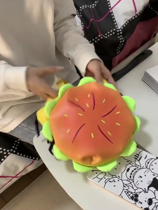 Women Crossbody Bag Oxford Cloth Shoulder Bag Girls Cartoon Hamburger Messenger Bag Cute Shopping Dating Bag for School