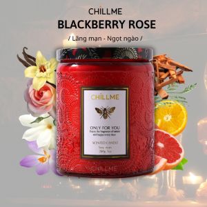 Nến thơm Luxury Chillme hương lãng mạn ngọt ngào 200g - Blackberry Rose & Oud