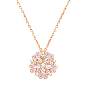 CTS S925 Silver Transformable Peach Blossom Heart Necklace CHOW TAI SENG 周大生 S0N300739CH S0N300739RH ﻿