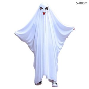 Kostum Jubah Halloween Putih Kostum Hantu Seram Cosplay Kostum Jubah Hiasan Halloween
