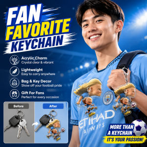 Haaland Football Acrylic Pendant Keychain Cute Cartoon Keychain Bag Charm Team Souvenir 哈兰德足球周边亚克力挂件