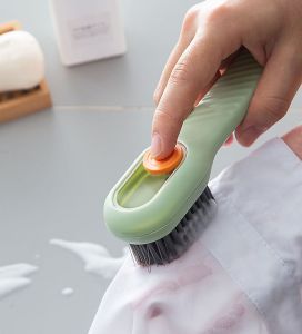 แปรงทำความสะอาด รองเท้า ผ้า คอเสื้อ ทำความสะอาดอเนกประสงค์ แบบปุ่มกด มีด้ามจับ กดใช้งานสะดวก